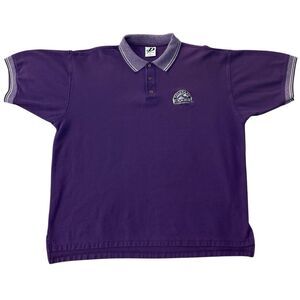 Vintage 90s Colorado Rockies Polo Shirt Purple Dynasty XL Embroidered Logo